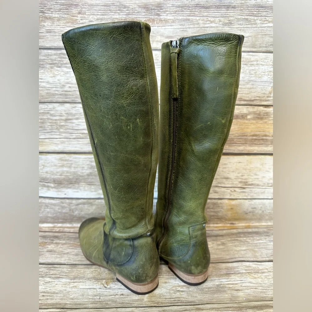 John Fluevog Women’s 6 Radio ARD Knee High Boots Green Leather - Picture 4 of 10